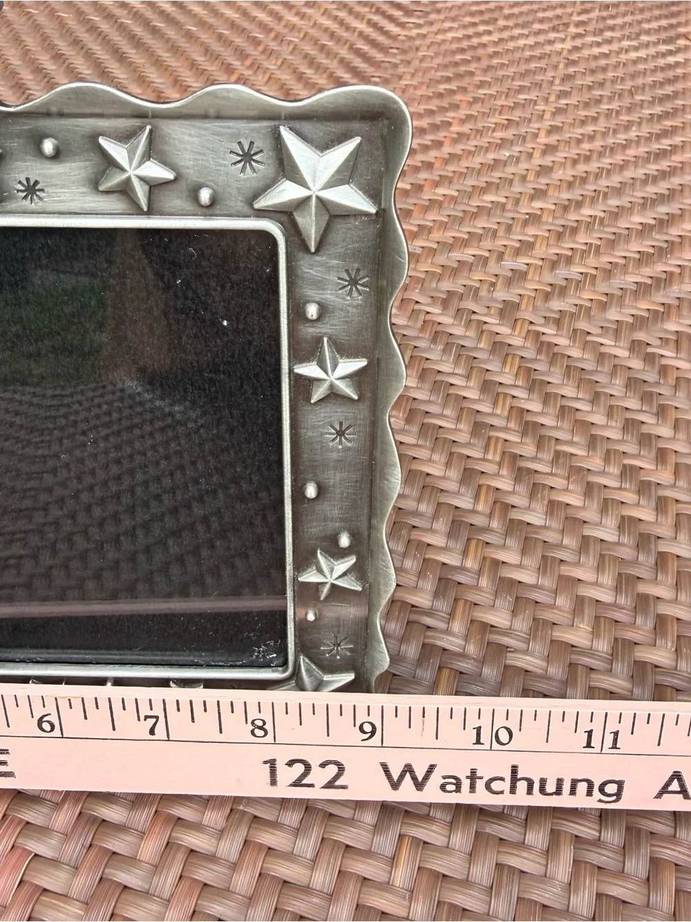 Fetco Celestial Moon Stars Double 3x5 Photo Frame Silver Tone Y2K